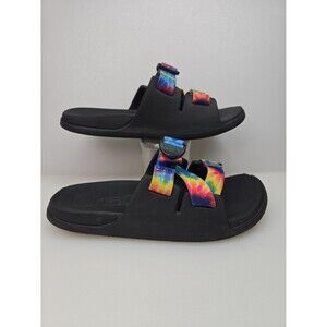 Chaco Kid's Chillos Slide Slip-On Sandals Rainbow Tie Dye Kids Unisex Size K3